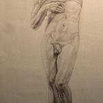 After Michelangelo's Dying Slave
25" x 12" graphite